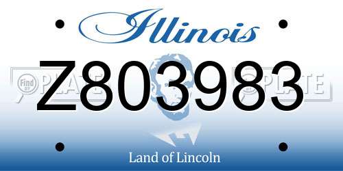 Z803983 Illinois License Plate
