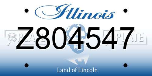 Z804547 Illinois License Plate