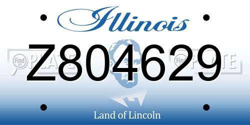 Z804629 Illinois License Plate