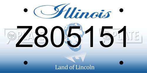 Z805151 Illinois License Plate