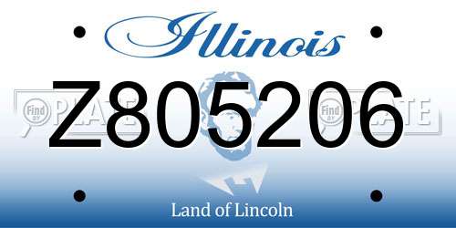 Z805206 Illinois License Plate