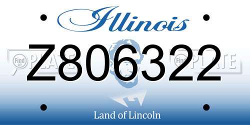 Z806322 Illinois License Plate