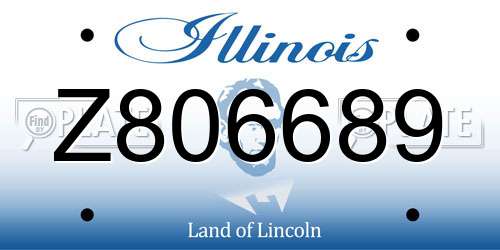 Z806689 Illinois License Plate