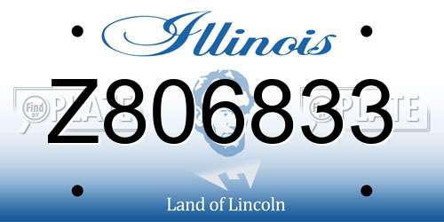 Z806833 Illinois License Plate