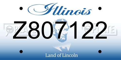 Z807122 Illinois License Plate