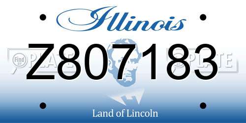 Z807183 Illinois License Plate