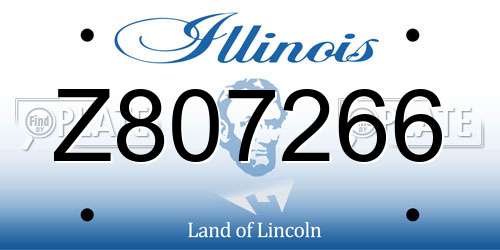 Z807266 Illinois License Plate