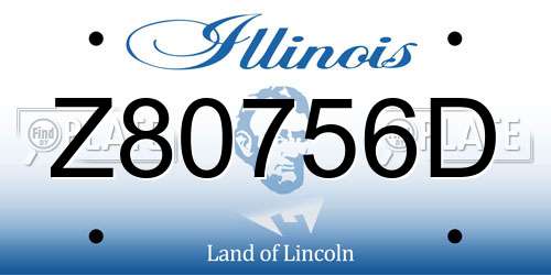 Z80756D Illinois License Plate