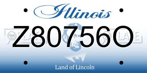 Z80756O Illinois License Plate