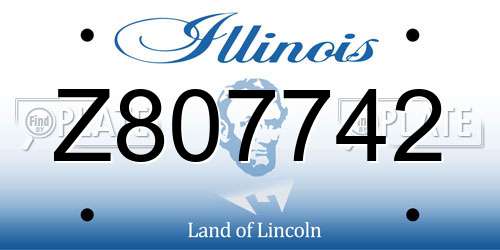 Z807742 Illinois License Plate