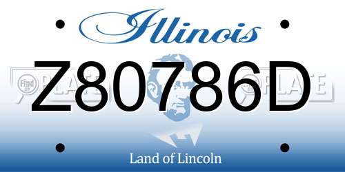 Z80786D Illinois License Plate