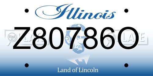 Z80786O Illinois License Plate