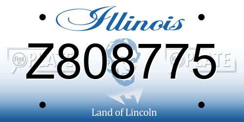 Z808775 Illinois License Plate