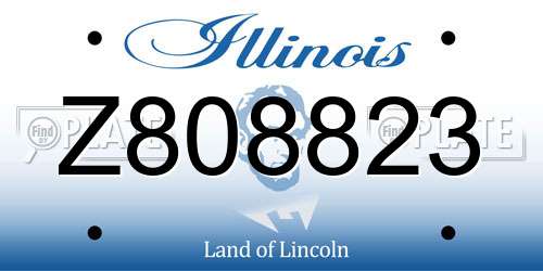 Z808823 Illinois License Plate
