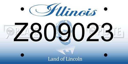 Z809023 Illinois License Plate