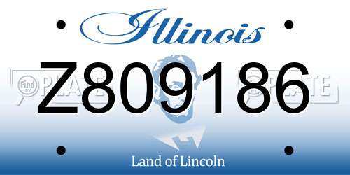 Z809186 Illinois License Plate