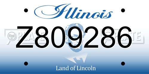 Z809286 Illinois License Plate