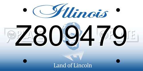 Z809479 Illinois License Plate