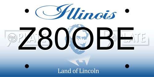 Z80OBE Illinois License Plate