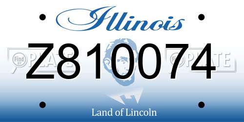 Z810074 Illinois License Plate