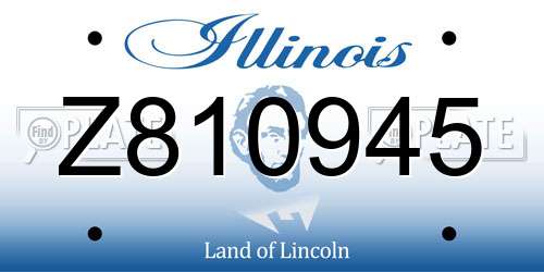 Z810945 Illinois License Plate