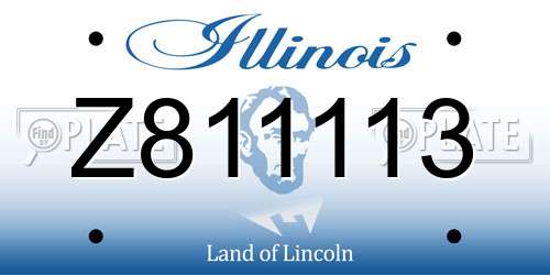 Z811113 Illinois License Plate