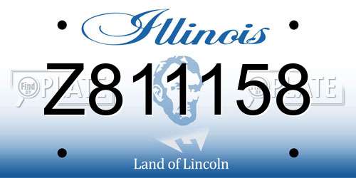 Z811158 Illinois License Plate