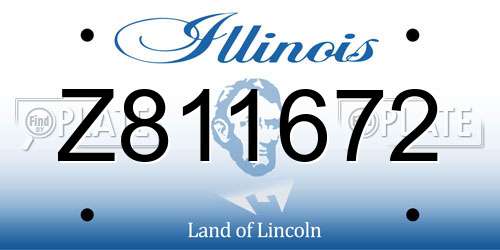 Z811672 Illinois License Plate