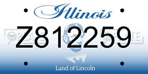 Z812259 Illinois License Plate