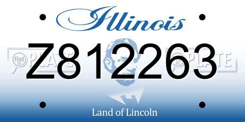 Z812263 Illinois License Plate