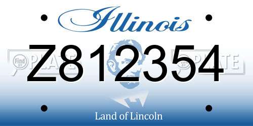 Z812354 Illinois License Plate