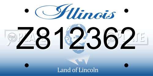 Z812362 Illinois License Plate