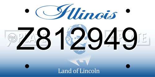 Z812949 Illinois License Plate