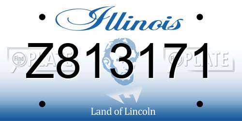 Z813171 Illinois License Plate