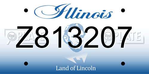 Z813207 Illinois License Plate