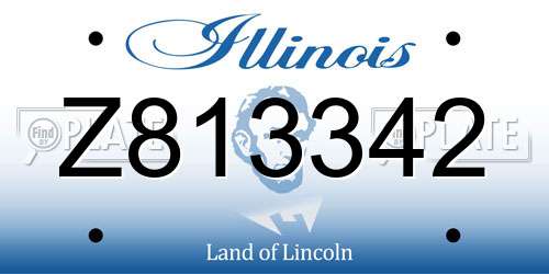 Z813342 Illinois License Plate