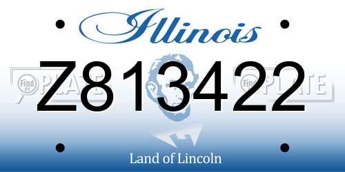Z813422 Illinois License Plate