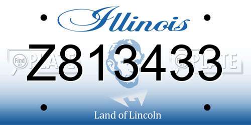 Z813433 Illinois License Plate