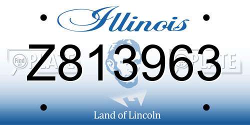 Z813963 Illinois License Plate