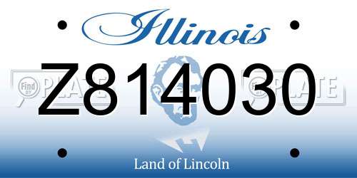 Z814030 Illinois License Plate