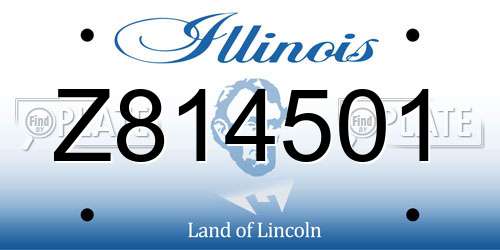 Z814501 Illinois License Plate