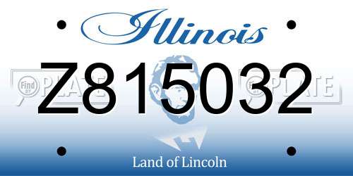 Z815032 Illinois License Plate
