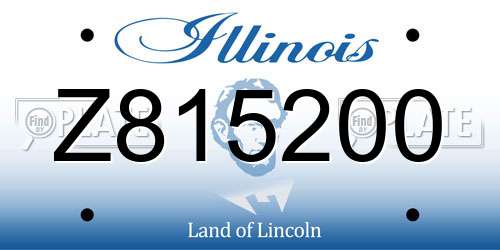 Z815200 Illinois License Plate