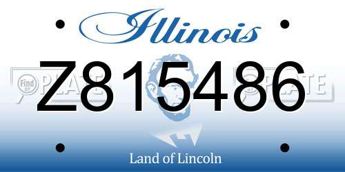 Z815486 Illinois License Plate