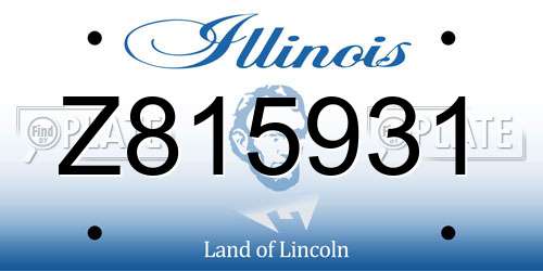 Z815931 Illinois License Plate