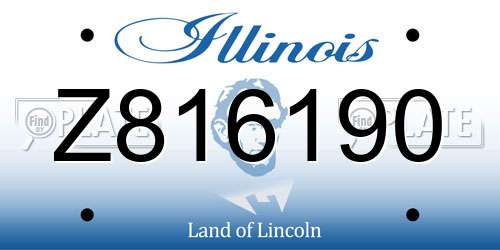 Z816190 Illinois License Plate