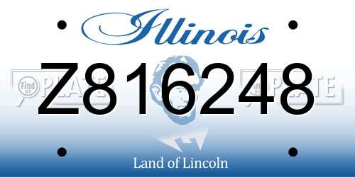 Z816248 Illinois License Plate