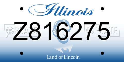 Z816275 Illinois License Plate