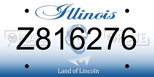 Z816276 Illinois License Plate