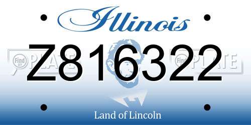 Z816322 Illinois License Plate